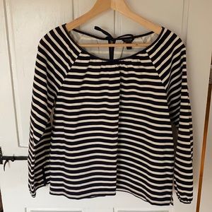 J. Crew 100% Cotton Striped Top with Tie Back